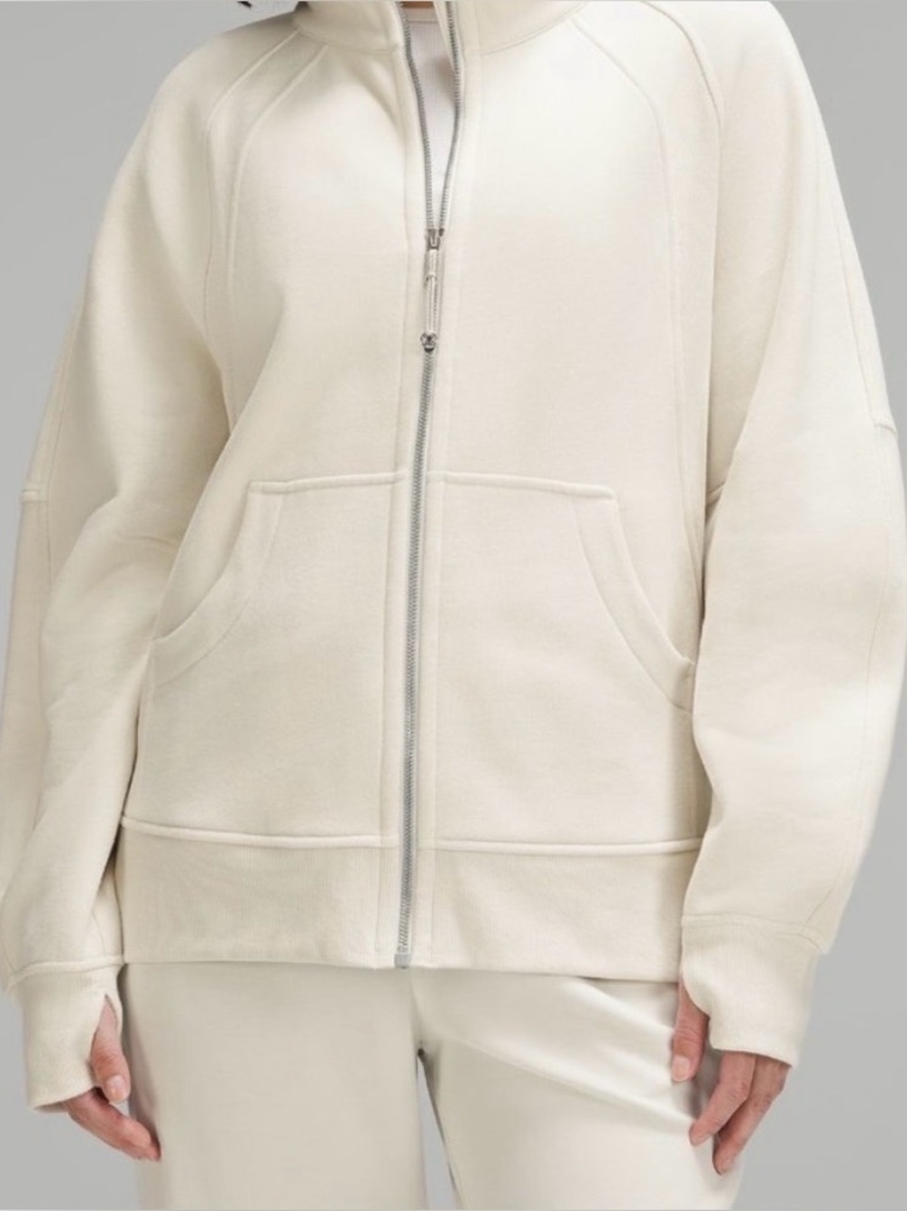 Lululemon Scuba Full Zip long *White Opal M/L